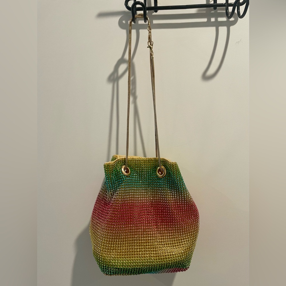 Rainbow Rhinestone Pouch Bag - Picture 2 of 13